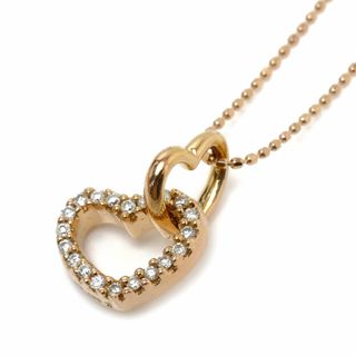 フォリフォリ(Folli Follie)のFolli Follie フォリフォリ K18PG ピンクゴールド ハート ネックレス ボール ダイヤモンド0.12ct 3.1g 40cm レディース【中古】【美品】(ネックレス)