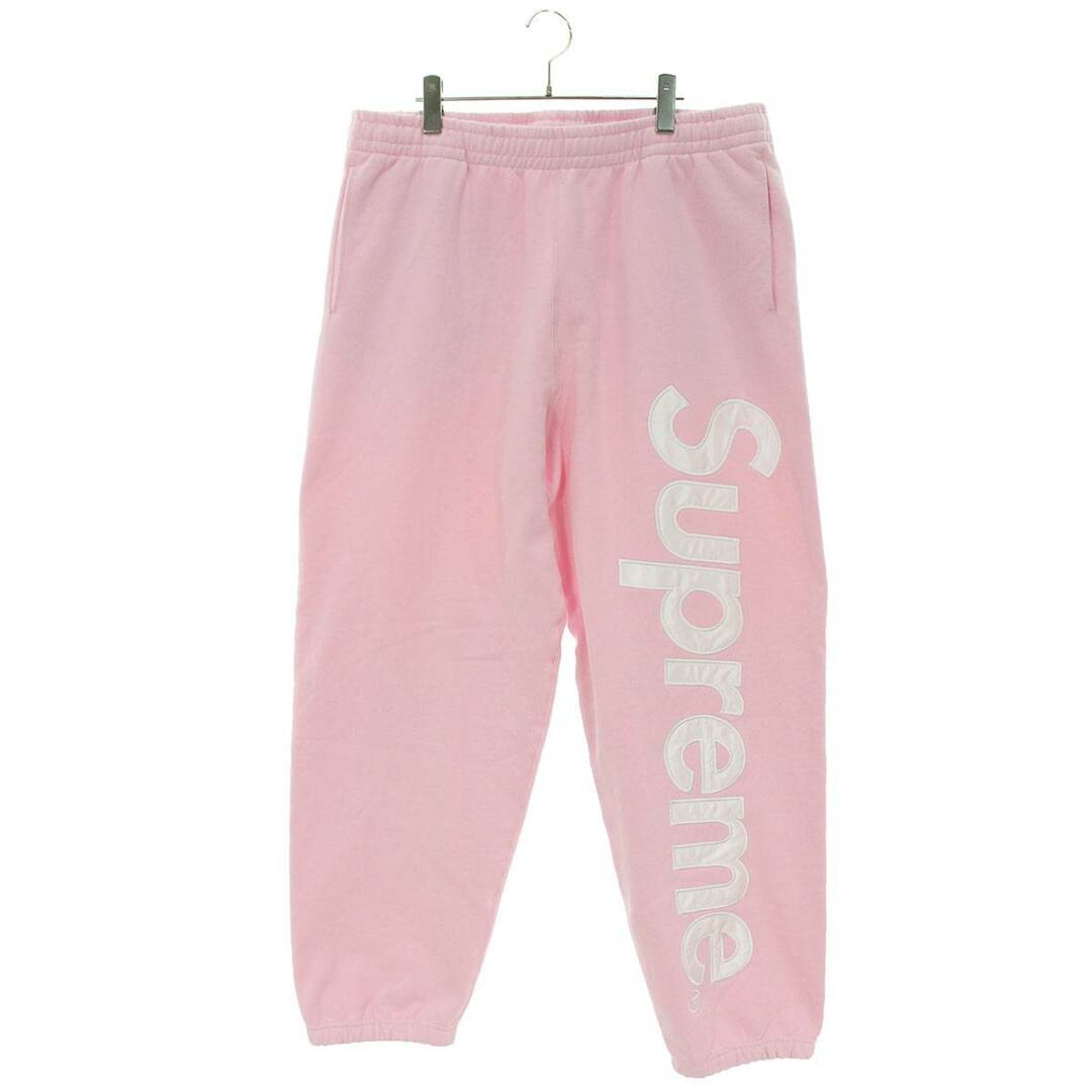 その他シュプリーム  23AW  SATIN APPLIQUE SWEATPANTS ロゴ刺繍スウェットロングパンツ メンズ XL