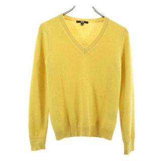 ユニクロ(UNIQLO)のユニクロ カシミヤ100％ 長袖 Vネック ニット XS イエロー UNIQLO セーター レディース 古着 【231107】(ニット/セーター)