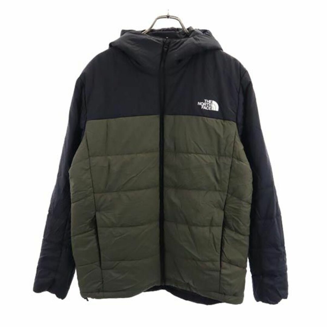 THE NORTH FACE(ザノースフェイス)のノースフェイス NY82180 長袖 リバーシブル 中綿 アウトドアジャケット L グリーン系 THE NORTH FACE ロゴ フード メンズ 古着 【231107】 メンズのジャケット/アウター(その他)の商品写真