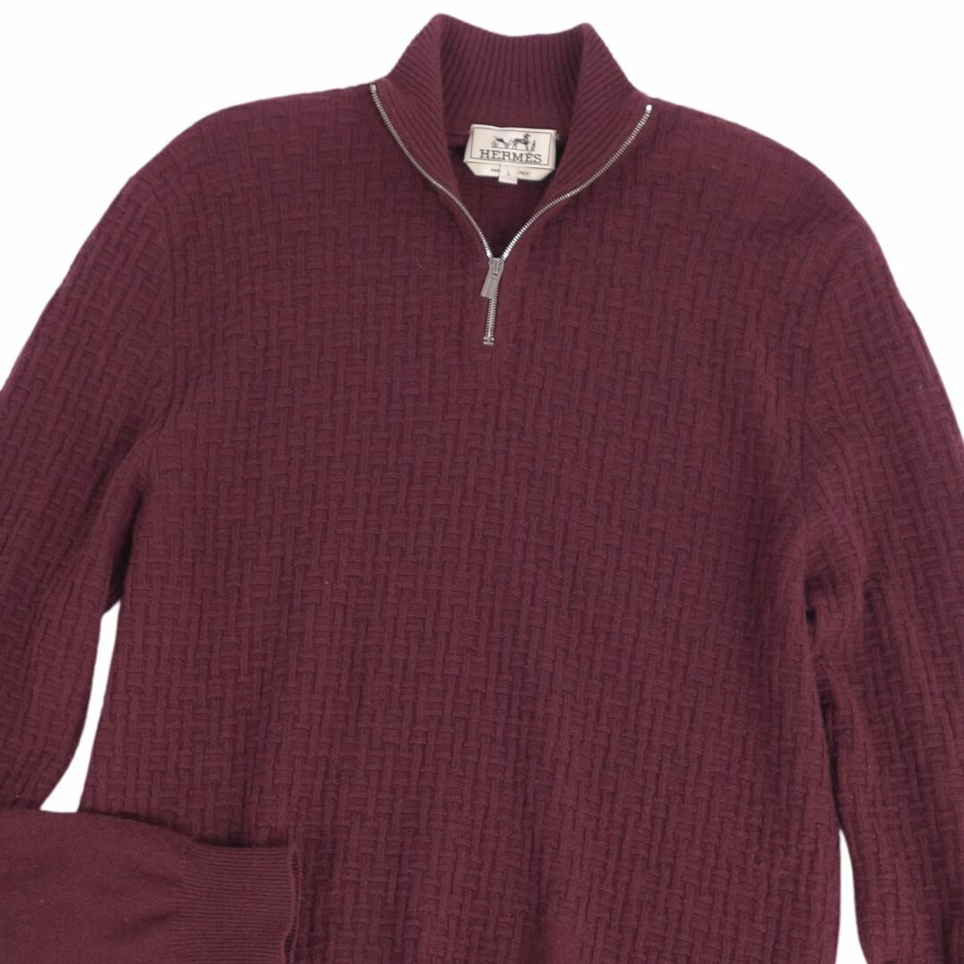 HERMES - 美品 エルメス HERMES ニット セーター ハーフジップ HERMES - 美品 エルメス HERMES ニット セーター ハーフジップ