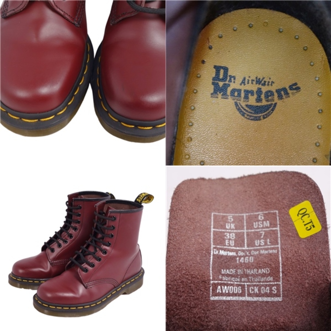 Dr.Martens(ドクターマーチン)の美品 ドクターマーチン Dr.Martens ブーツ ショートブーツ 1460 8ホール スムースレザー シューズ レディース UK5(24cm相当) チェリーレッド レディースの靴/シューズ(ブーツ)の商品写真