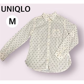 UNIQLO ユニクロ　Mサイズ　水玉模様シャツ　オシャレ　かわいい　レディース(シャツ/ブラウス(長袖/七分))