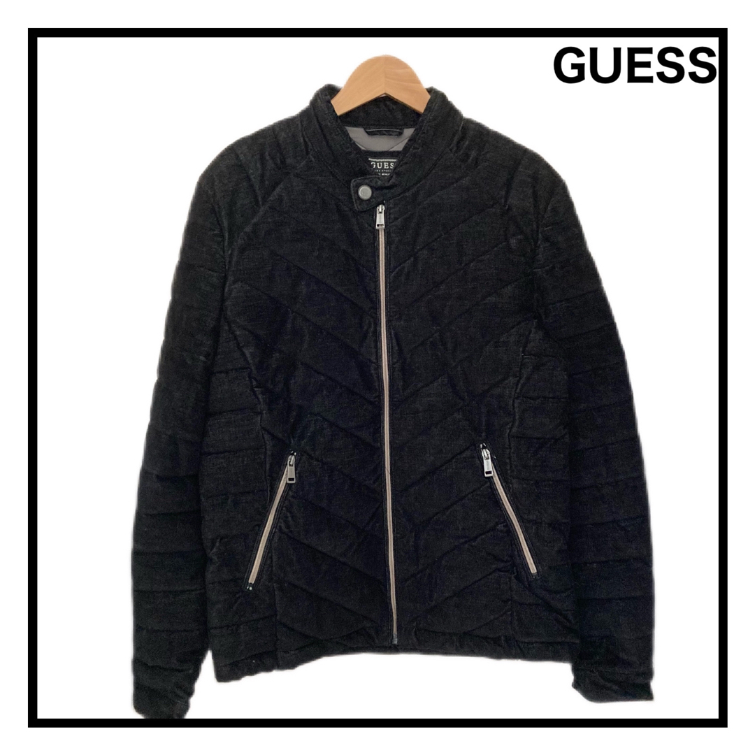 GUESS　中綿ジャケット　ブルゾン　アウター　ブラック　メンズ　長袖　M