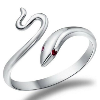 指輪 白蛇 リング へび 指輪 フリーサイズ ジュエリー ファッション(リング(指輪))