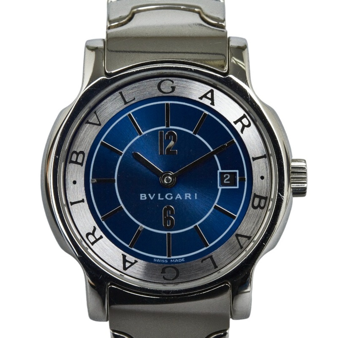 ブルガリ ソロテンポ 腕時計 ST29S クオーツ ブルー文字盤 ステンレススチール レディース BVLGARI 【214-24255】