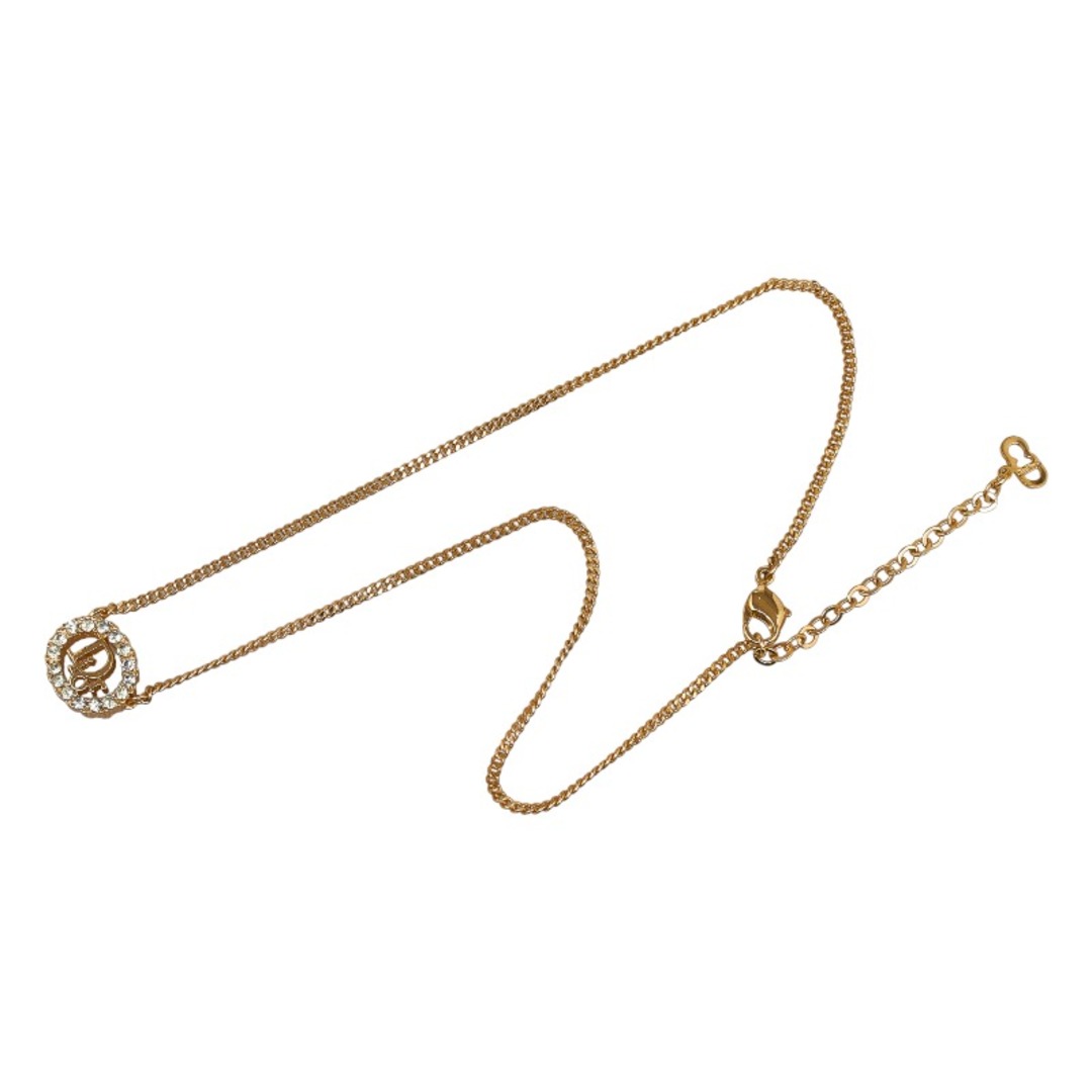 Dior - 美品 ディオール ロゴ ラインストーン ネックレス メッキ