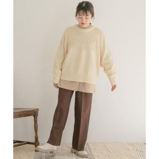 アーバンリサーチ(URBAN RESEARCH)のITEMS URBANRESEARCH クルーネックケーブルニット(ニット/セーター)