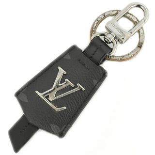 ルイヴィトン(LOUIS VUITTON)の本物 ルイヴィトン LOUIS VUITTON LV クロッシュ クレ モノグラム エクリプス キーホルダー キーリング ブラック シルバー金具 M63620 ビトン 雑貨小物 中古(キーホルダー)