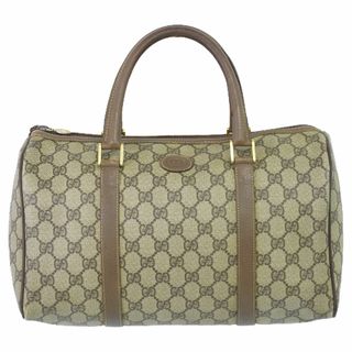 グッチ(Gucci)の本物 グッチ GUCCI GGスプリーム ミニボストンバッグ ハンドバッグ ベージュ ブラウン バッグ 中古(ボストンバッグ)