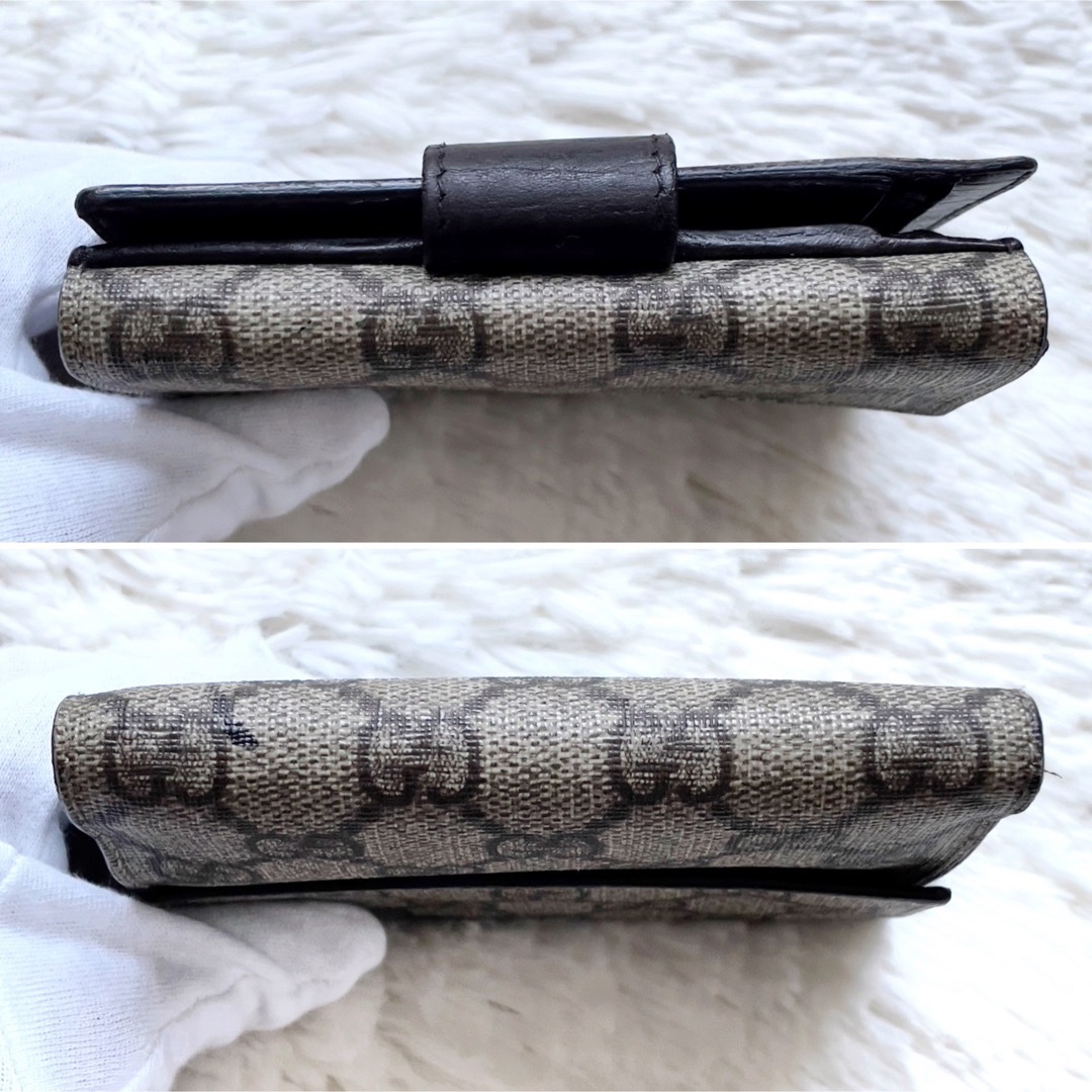 美品】GUCCI グッチ 折り財布 Wホック GG スプリーム ユニセックス 美品】GUCCI グッチ 折り財布 Wホック GG スプリーム ユニセックス