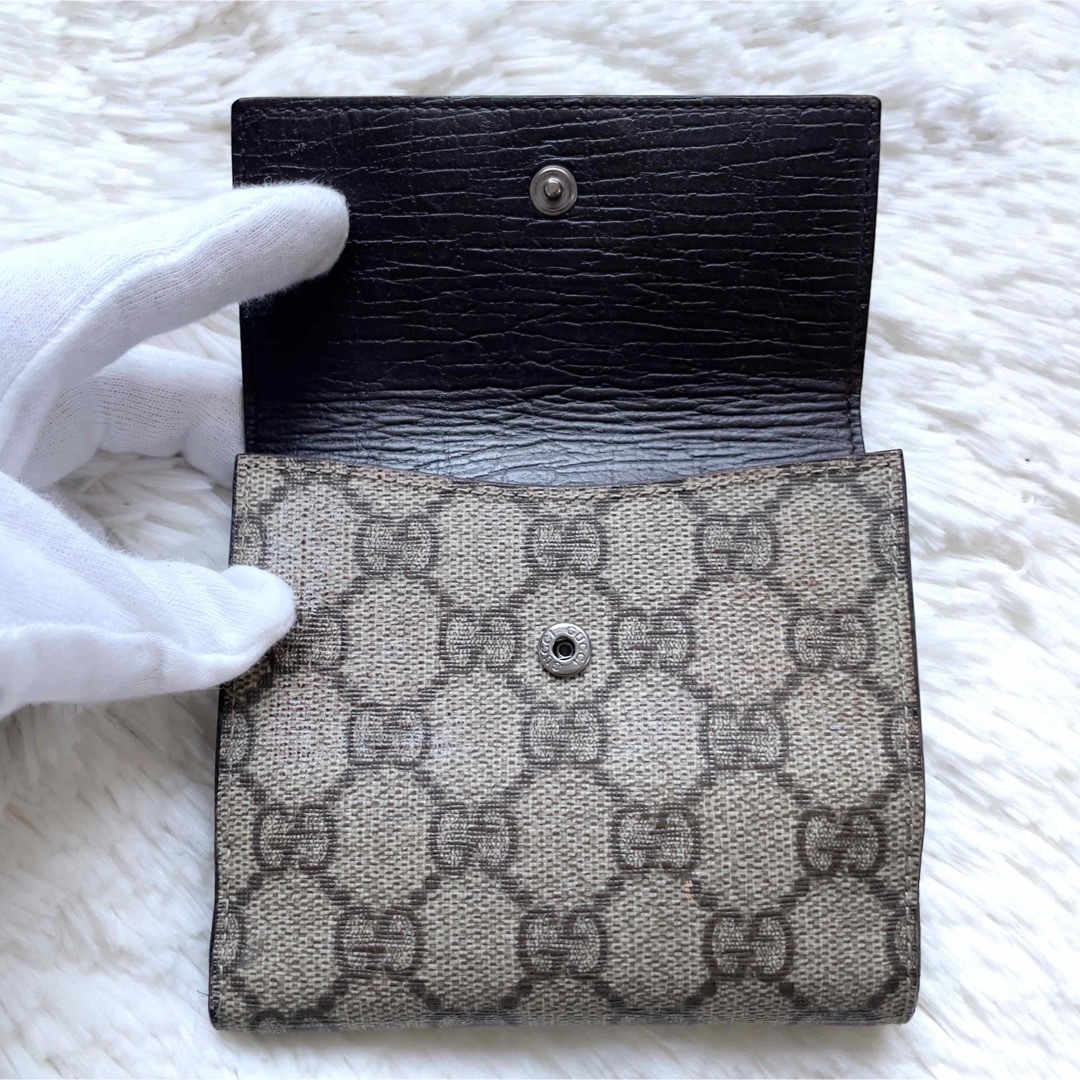 美品】GUCCI グッチ 折り財布 Wホック GG スプリーム ユニセックス 美品】GUCCI グッチ 折り財布 Wホック GG スプリーム ユニセックス
