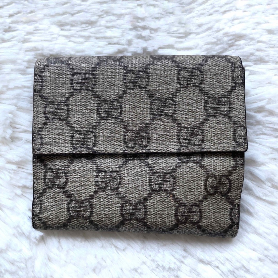 美品】GUCCI グッチ 折り財布 Wホック GG スプリーム ユニセックス 美品】GUCCI グッチ 折り財布 Wホック GG スプリーム ユニセックス