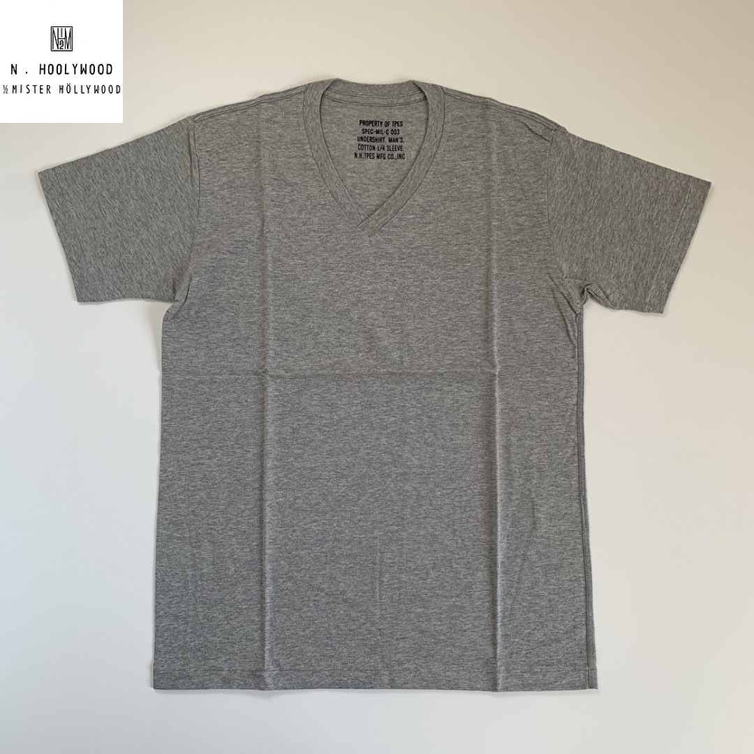 N.HOOLYWOOD(エヌハリウッド)のN.HOOLYWOOD EXCHANGE Vネック Tシャツ 38 M グレー メンズのトップス(Tシャツ/カットソー(半袖/袖なし))の商品写真