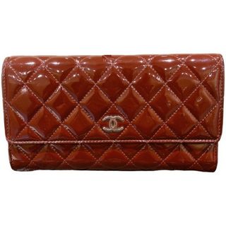 難有 CHANEL シャネル マトラッセ 長財布 ブラウン ココマーク ラウンドファスナー ウォレット レディース AC1077C