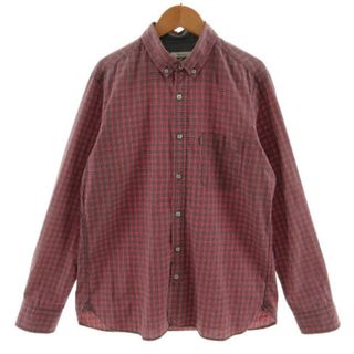 エーグル(AIGLE)のAIGLE シャツ ボタンダウン チェック ピンク系 紫系 紺 ベージュ M(その他)