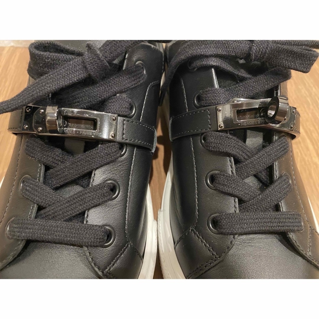 エルメス HERMES デイ スニーカー ブラック 黒金具 36.5 エルメス HERMES デイ スニーカー ブラック 黒金具 36.5