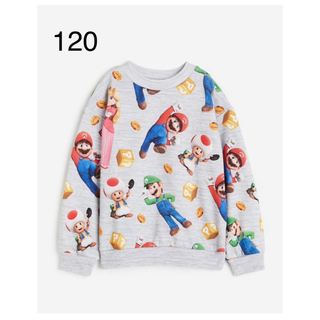 エイチアンドエム(H&M)の《新作》新品　スーパーマリオ　オーバーサイズスウェットシャツ　120-130(ジャケット/上着)