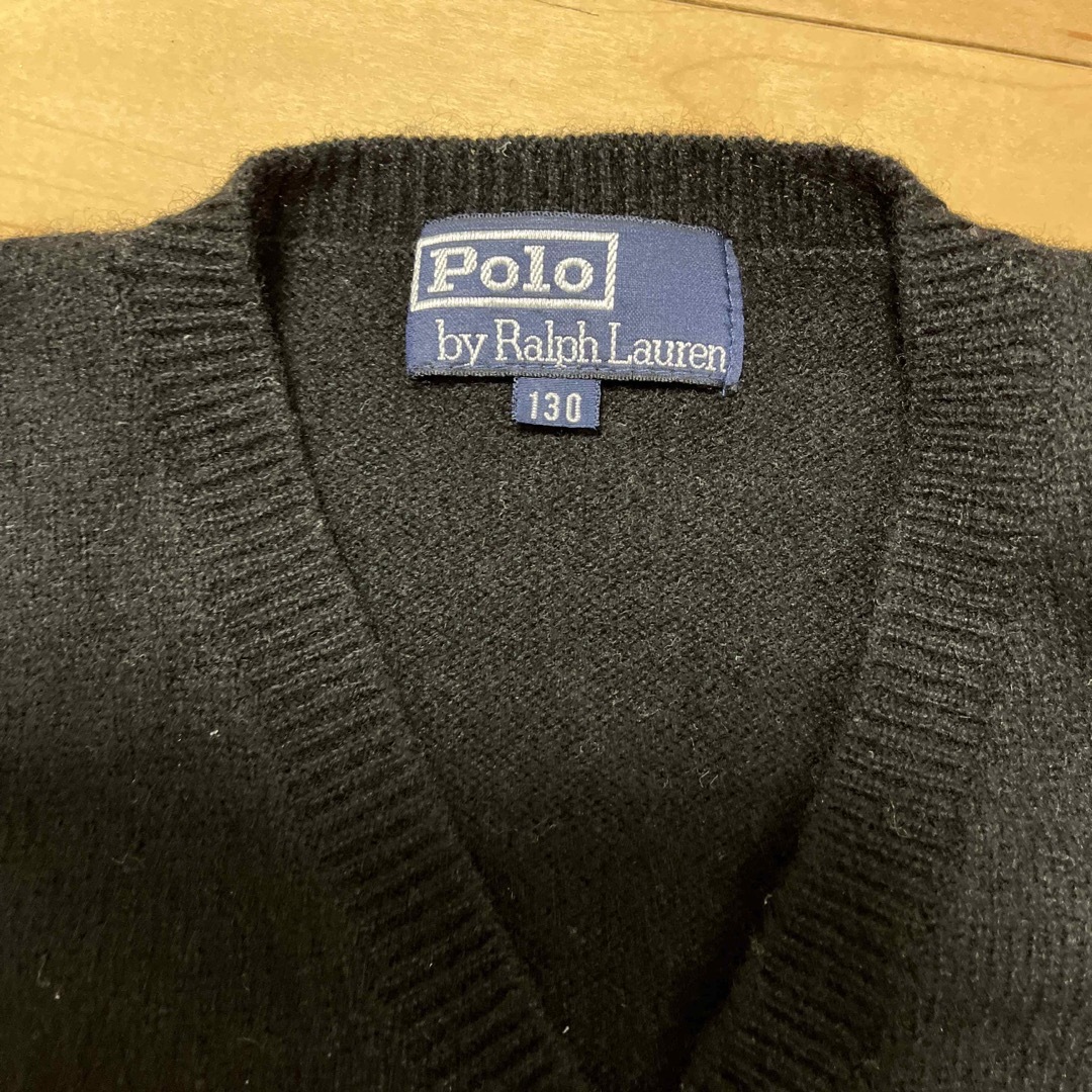 POLO（RALPH LAUREN）(ポロ)のPolo ベスト　130サイズ　黒 キッズ/ベビー/マタニティのキッズ服男の子用(90cm~)(ニット)の商品写真