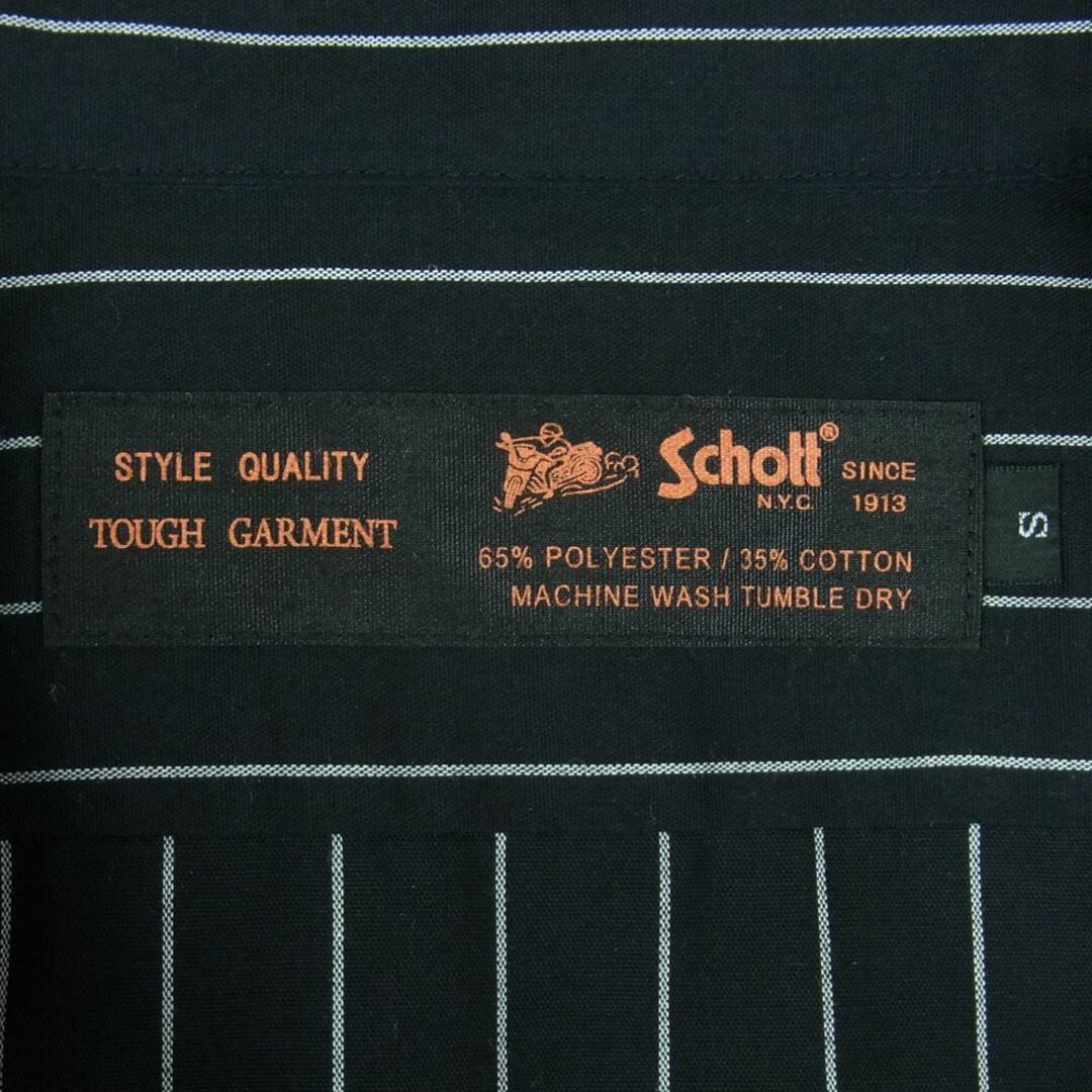 schott(ショット)のschott ショット 半袖シャツ NYCタグ ポケット 半袖 ワーク シャツ 中国製 ブラック系 ホワイト系 S【中古】 メンズのトップス(シャツ)の商品写真