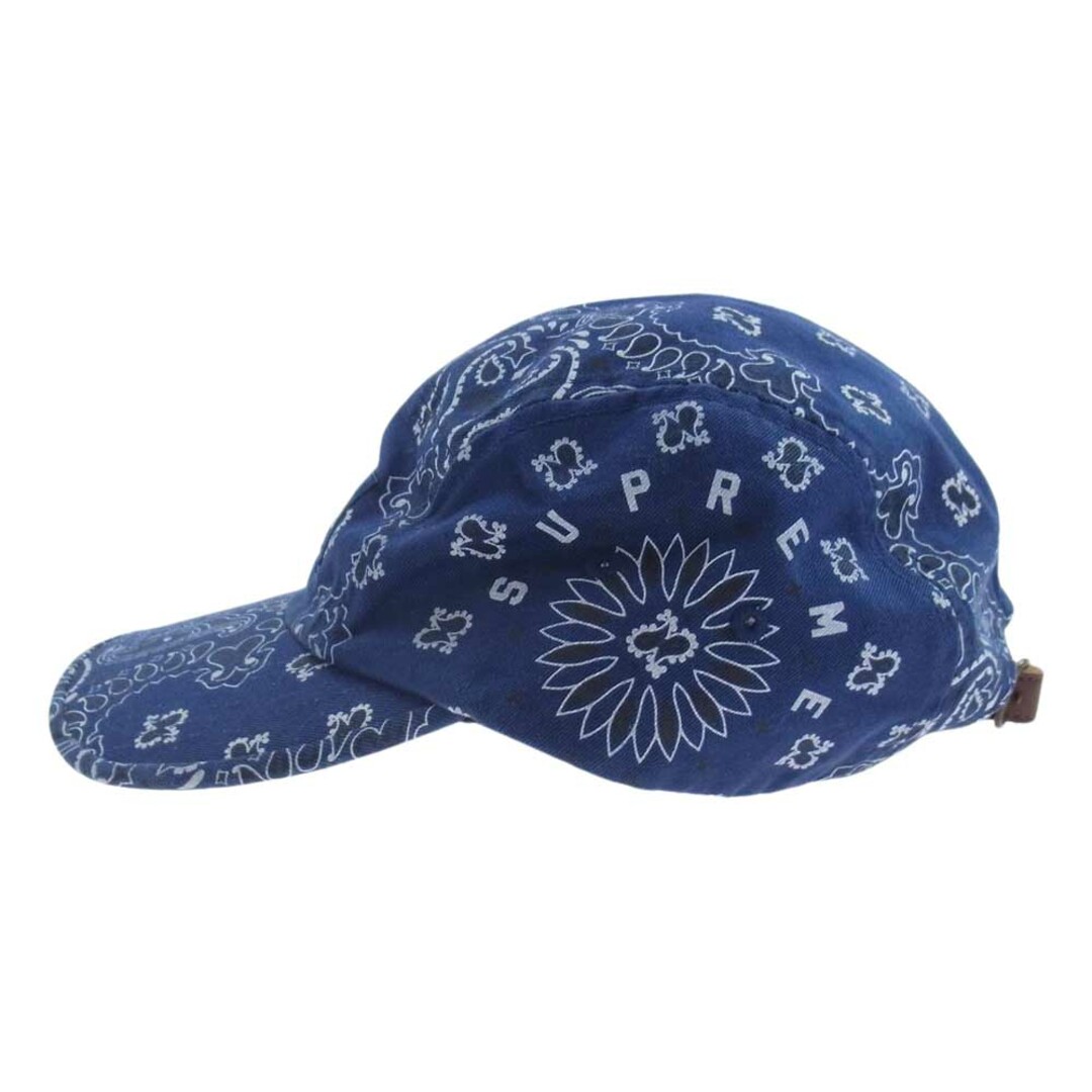 Supreme シュプリーム キャップ 21SS Bandana Camp Cap バンダナ ペイズリー柄 キャンプ キャップ 帽子 ブルー系【中古】