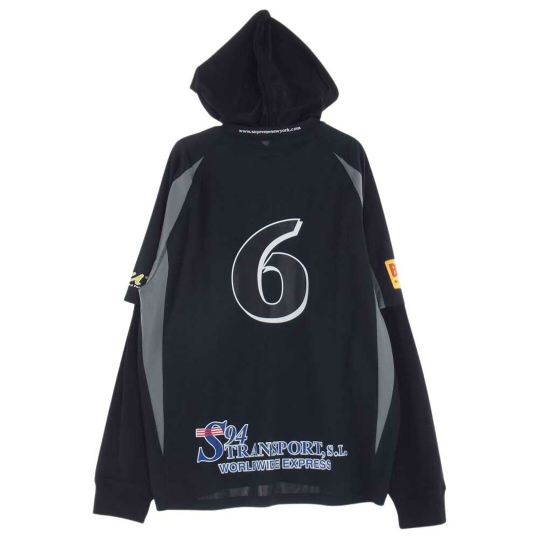 Supreme(シュプリーム)のSupreme シュプリーム ジャージ 23AW Hooded Soccer Jersey サッカー ジャージー レイヤー パーカー ブラック系 M【極上美品】【中古】 メンズのトップス(ジャージ)の商品写真