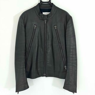 マルタンマルジェラ(Maison Martin Margiela)の【Maison Margiela】 5ZIP ハの字ライダース 牛革 44(ライダースジャケット)