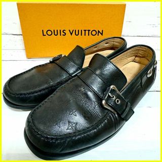 ルイヴィトン(LOUIS VUITTON)の【美品】ルイヴィトン ビジネスシューズ ローファー ブラック 7 26㎝　ロゴ(ドレス/ビジネス)