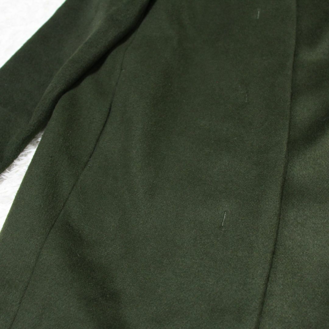 GALLARDA GALANTE(ガリャルダガランテ)の美品　ガリャルダガランテ　ノーカラー　ロングコート　F　ダークグリーン　緑ウール レディースのジャケット/アウター(ロングコート)の商品写真