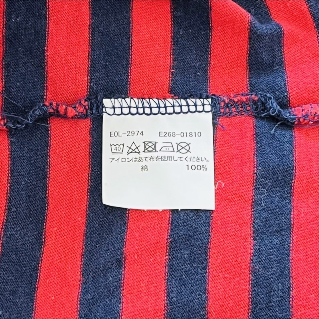 EDWIN(エドウィン)のEDWIN　半袖ボーダーTシャツ　Lサイズ　レッド　ネイビー レディースのトップス(Tシャツ(半袖/袖なし))の商品写真
