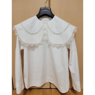 本日最終Studio Clip新品リネン67%BIGチェックタックブラウス