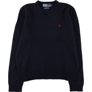 ラルフローレン(Ralph Lauren)の古着 ラルフローレン Ralph Lauren POLO by Ralph Lauren Vネック ラムウールニットセーター メンズL /eaa386167(ニット/セーター)