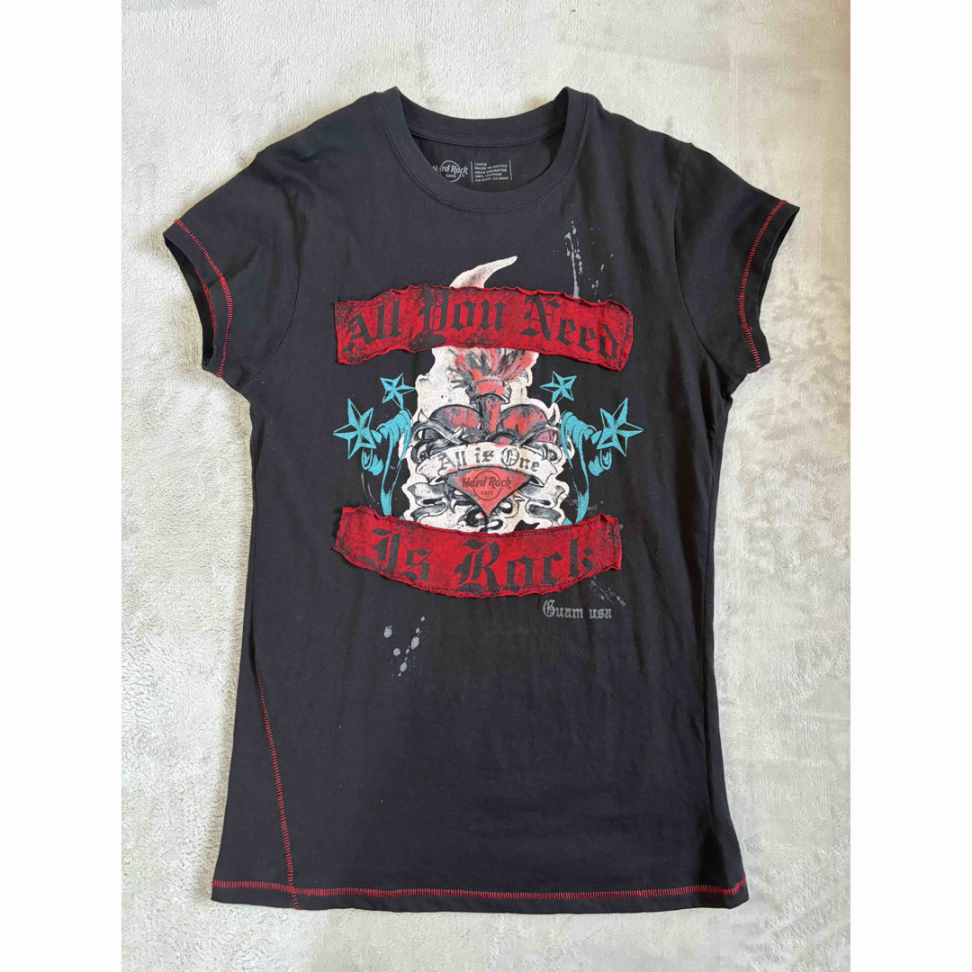 Hard Rock CAFE(ハードロックカフェ)の【未使用】Hard Rock CAFE Guam　Tシャツ　黒　レディース レディースのトップス(Tシャツ(半袖/袖なし))の商品写真