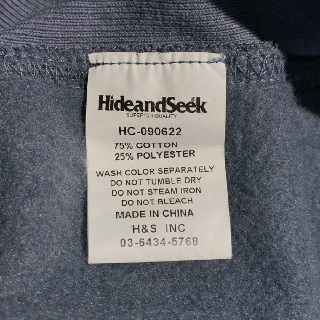 HIDE AND SEEK ハイドアンドシーク Flame Hooded Sweat Shirts フレイムプリント スウェットパーカー ブルー HC-090622 Size L