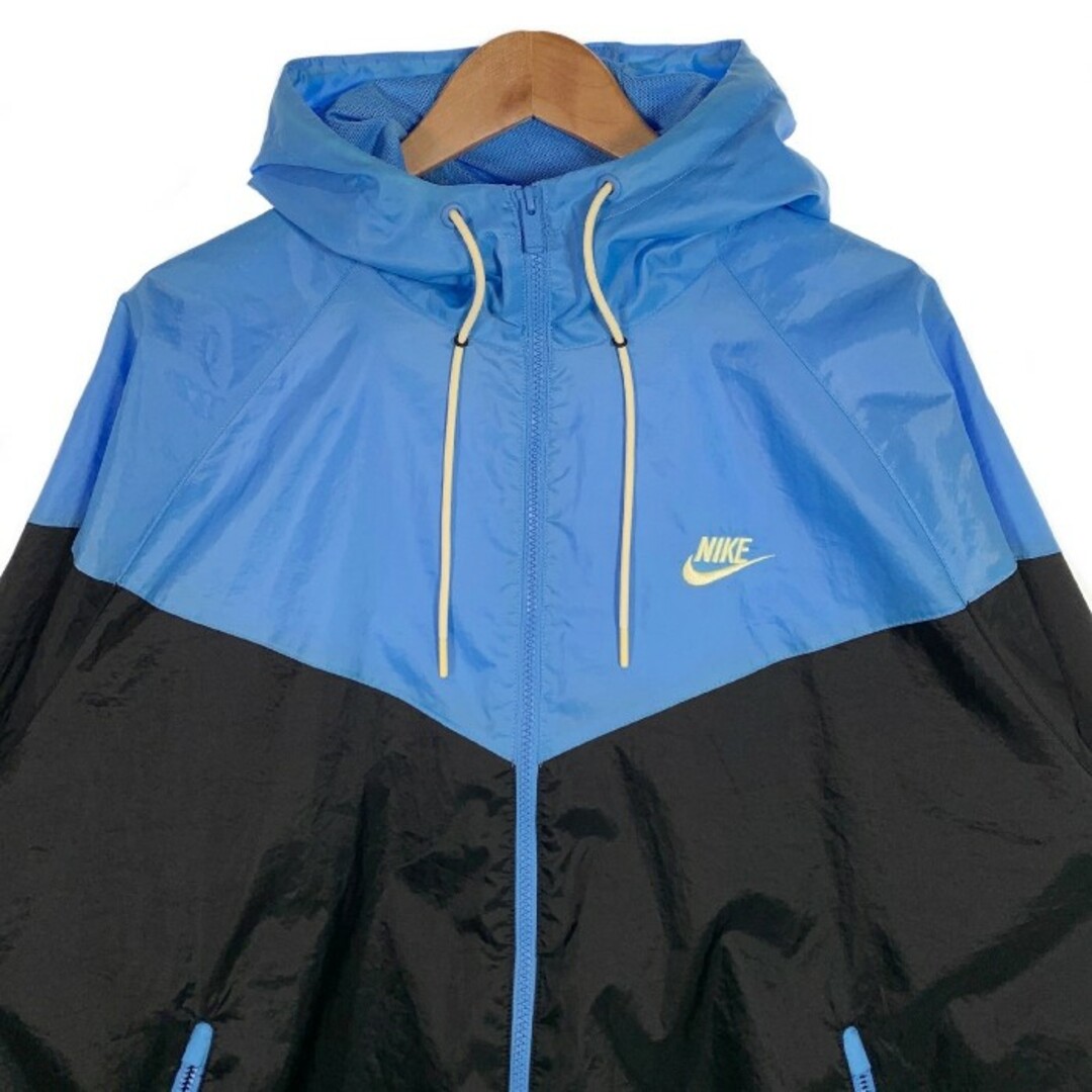 NIKE ナイキ NSW HE WR ウーブンフーディ ジップアップパーカー ブルー ブラック DA0002-014 Size XXL