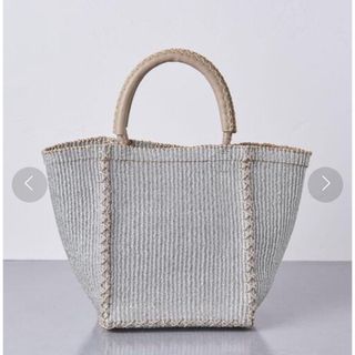 UNITED ARROWS ABACA スクエア トートバッグ シルバー