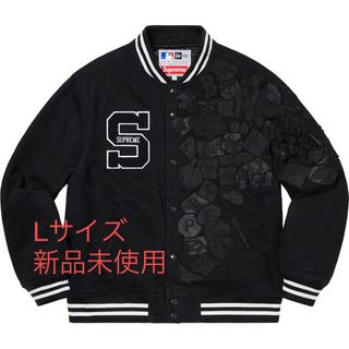 シュプリーム スタジャン　M　Bone Varsity Jacket Blue