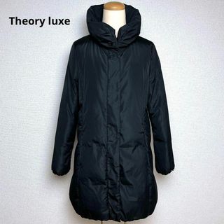 美品 Theory セオリーリュクス ショールカラー 比翼 ダウンコート 黒40