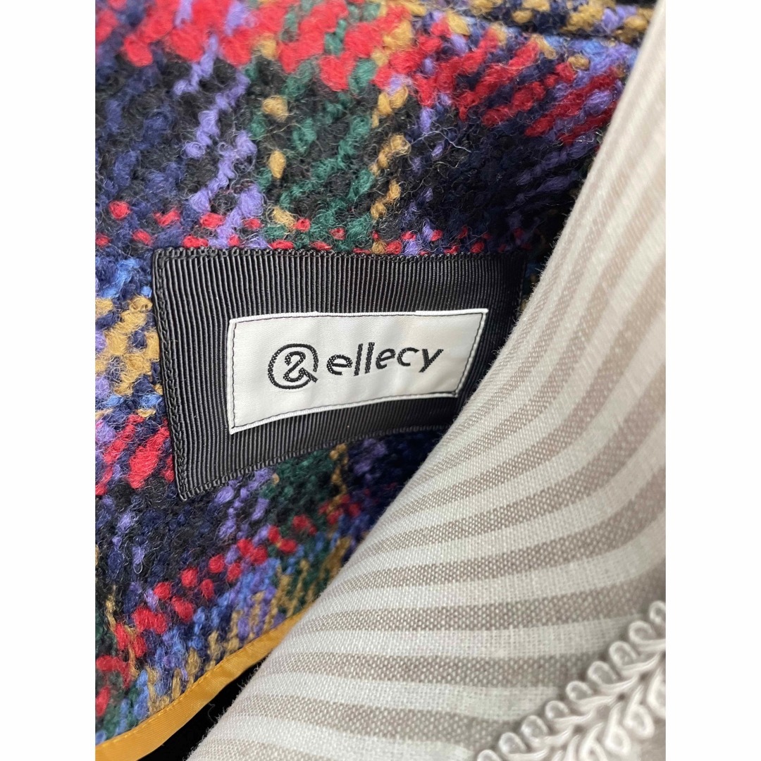 レディース&ellecy アンドエルシー  チェック柄　切り替え　ダッフルコート　アウター