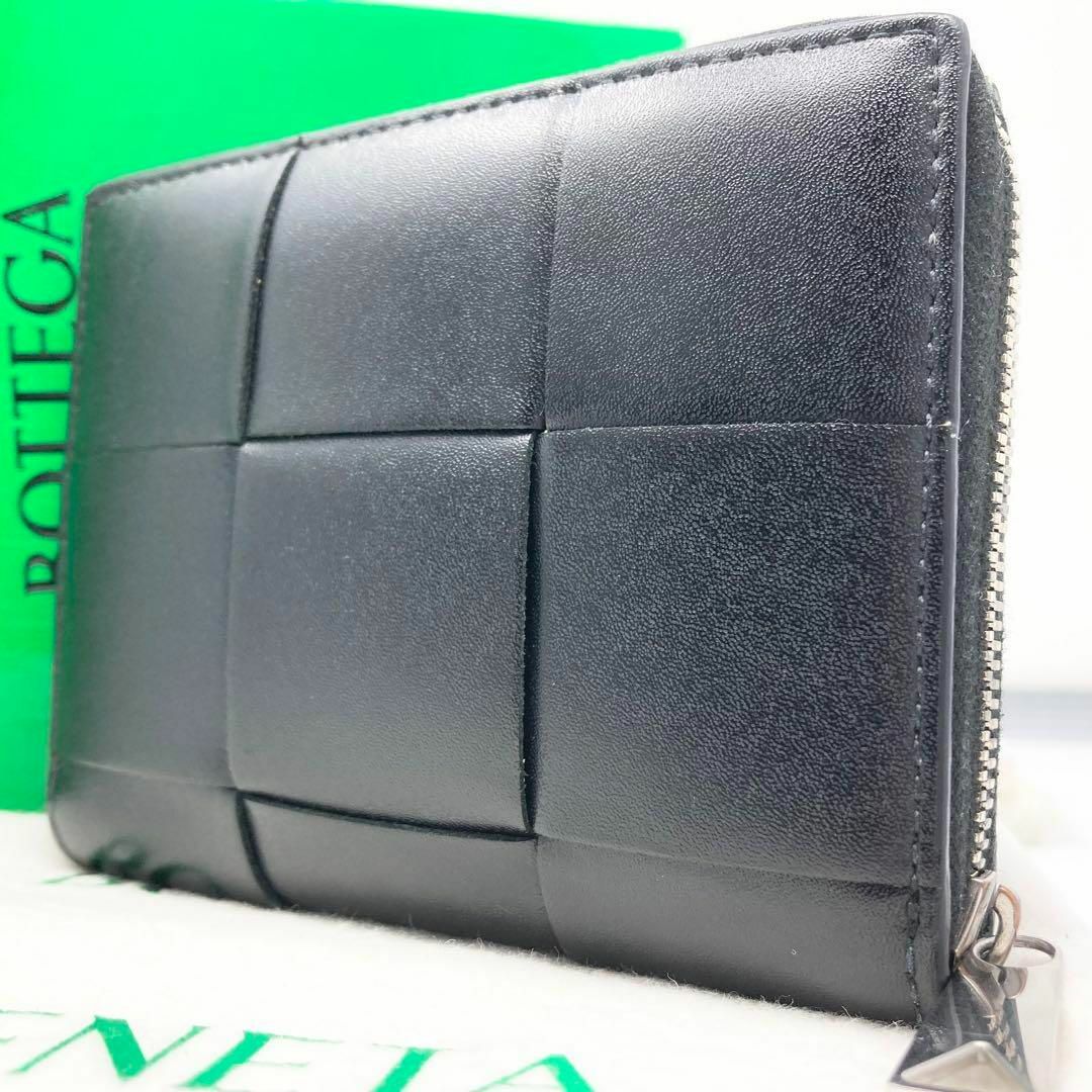 【付属品完備/未使用級】ボッテガヴェネタ 財布 二つ折り カセット ラウンド 黒