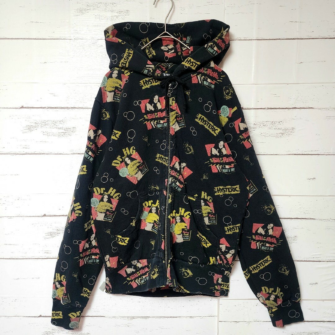 【美品】HYSTERIC GLAMOUR　ジップアップパーカー　総柄　ヒスガール