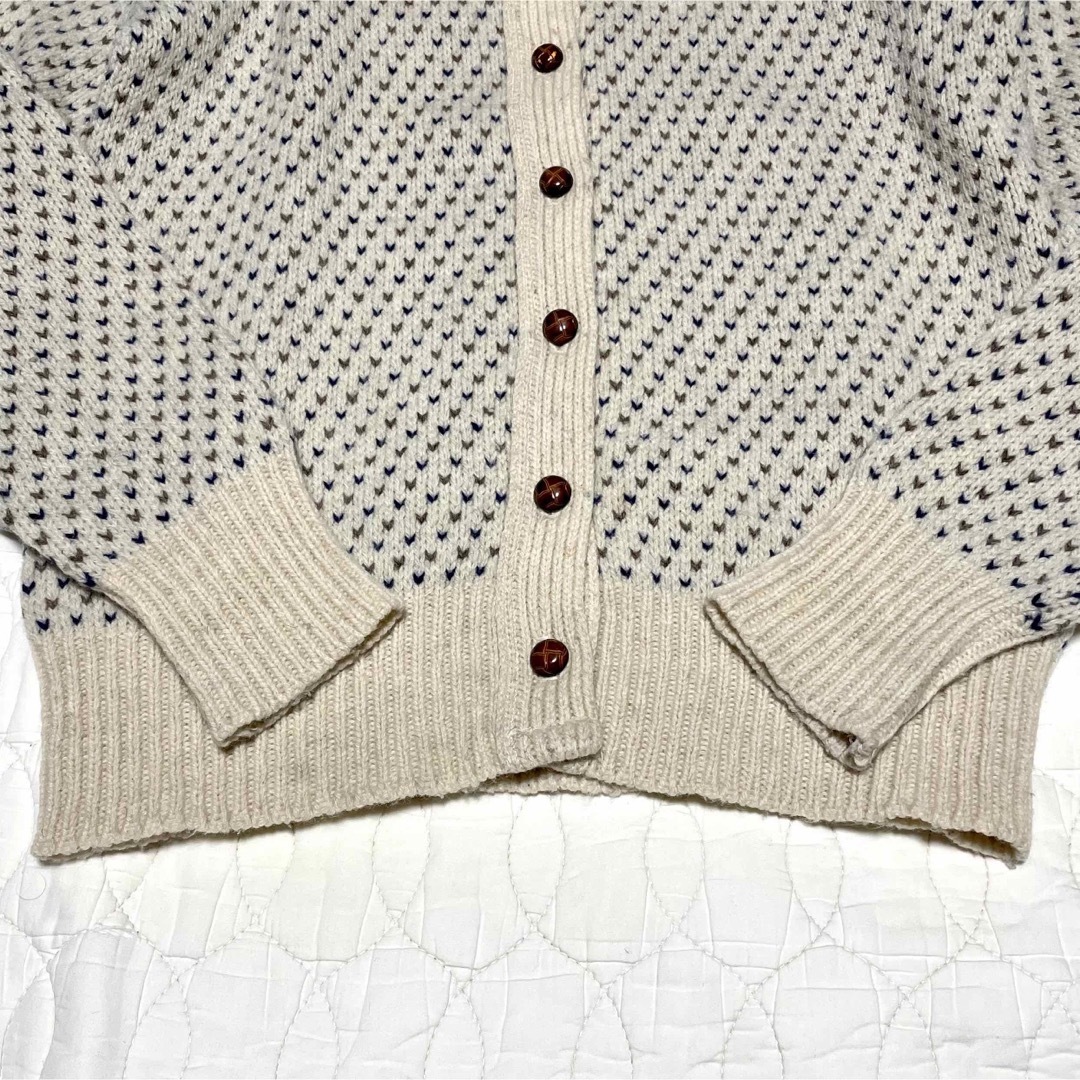 ヴィンテージ バーズアイ L.L. Bean カーディガン オフホワイト