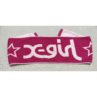エックスガール(X-girl)の【未使用】 X-girl エックスガール マフラータオル スポーツ ピンク ロゴ(ハンカチ)