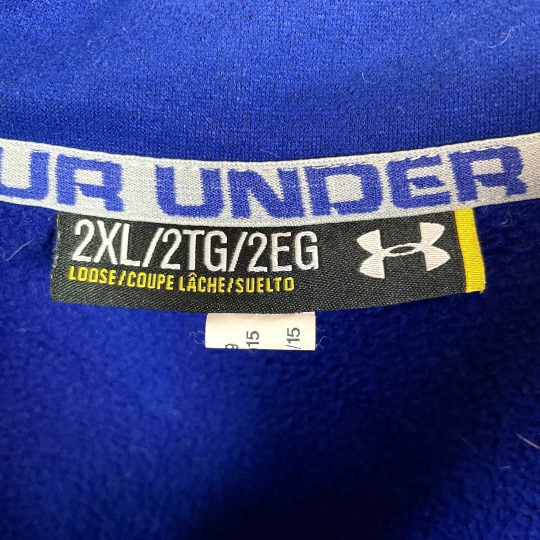 UNDER ARMOUR(アンダーアーマー)のUSA古着 アンダーアーマー ハーフジッププルオーバー 裏地フリース 青 2XL メンズのトップス(スウェット)の商品写真