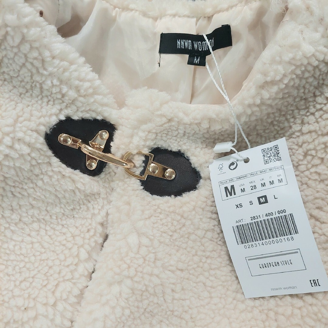 新品フェイクボアジャケット ロブスタークラスプ M ZARA GUの通販 by ...