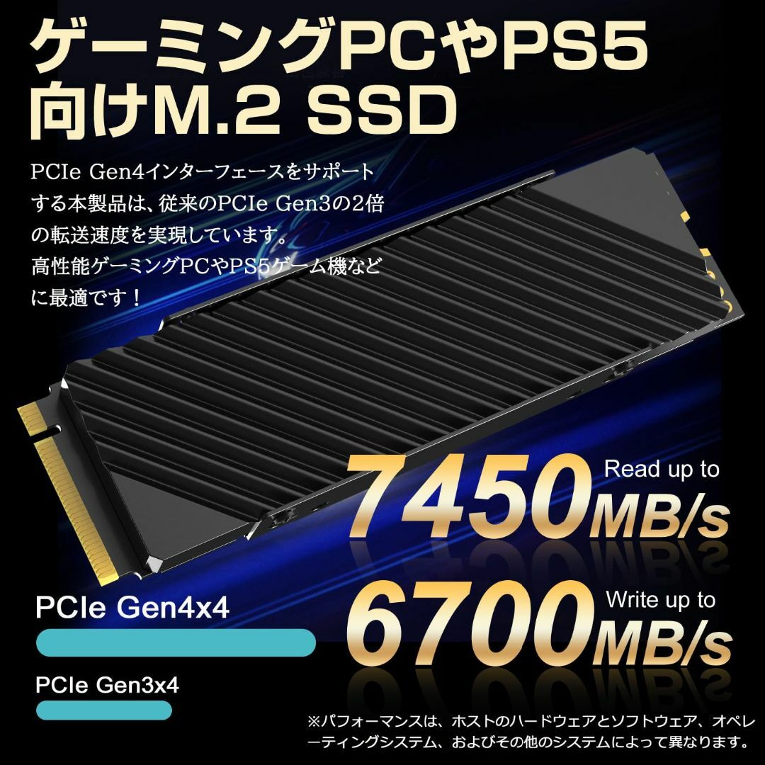 Hanye SSD 2TB PCIe Gen4x4 M.2 NVMe 2280
