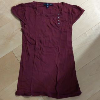 ギャップ(GAP)のGAP XS ワインレッド　トップス(カットソー(半袖/袖なし))