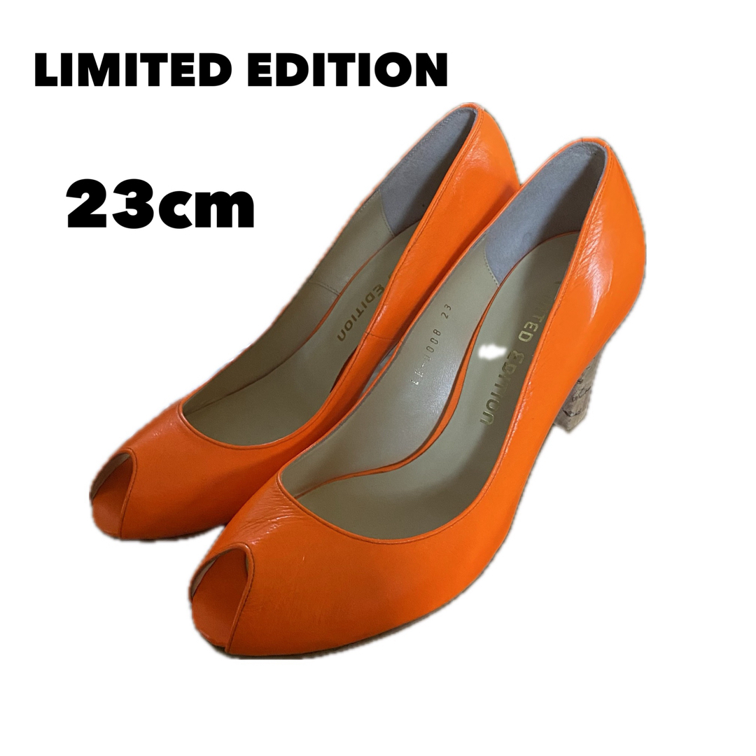 そごう(ソゴウ)のLIMITED EDITION オープントゥパンプス　ネオンカラー　オレンジ レディースの靴/シューズ(ハイヒール/パンプス)の商品写真
