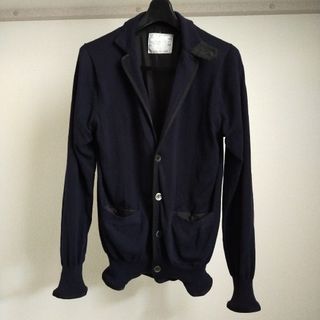 sacai サカイ コットンニット ラペルカーディガン ネイビー サイズ1