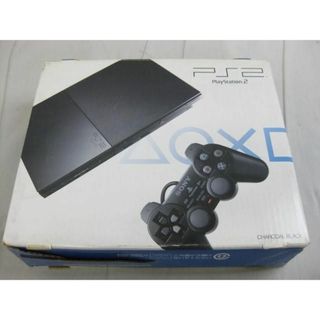  中古品 ゲーム プレイステーション2 PS2 本体 SCPH-90000 チャーコルブラック 電源ケーブル 出力ケーブル コントローラー メモリカード 箱付き(携帯用ゲーム機本体)